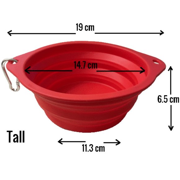 Collapsible Travel Dog Bowls (Large Size / 800 ml) - Two Pack (Black & Red) - Picture 6 of 8